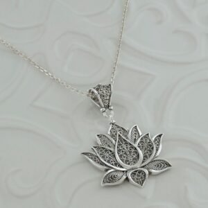 Aarohi Floral Silver Pendant